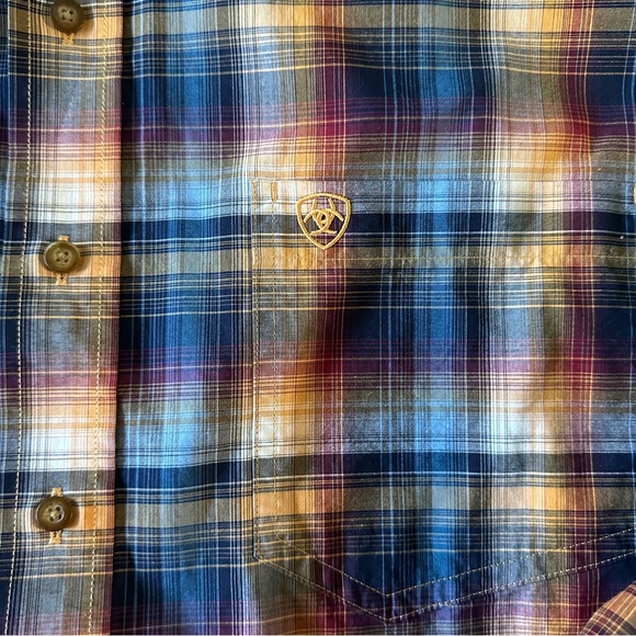 ARIAT MEN'S NIGEL STRETCH PLAID PRO BUTTON DOWN WESTERN SHIRT- Size XXL - Picture 7 of 10